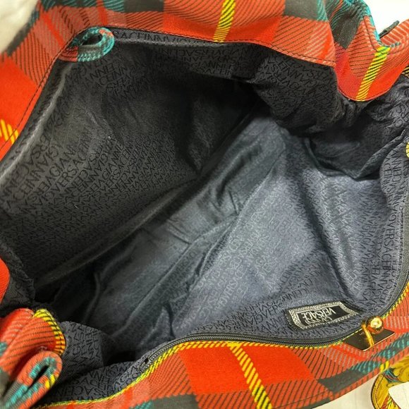 VERSACE Tote Bag baroque pattern Bag Shoulder Bag cotton Multicolore - Picture 11 of 12